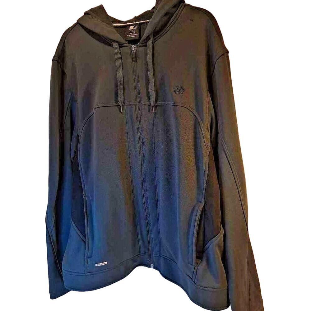 Starter Men's Hoodie Sweatshirt Gray Full Zip Front Pockets Drawstring M New